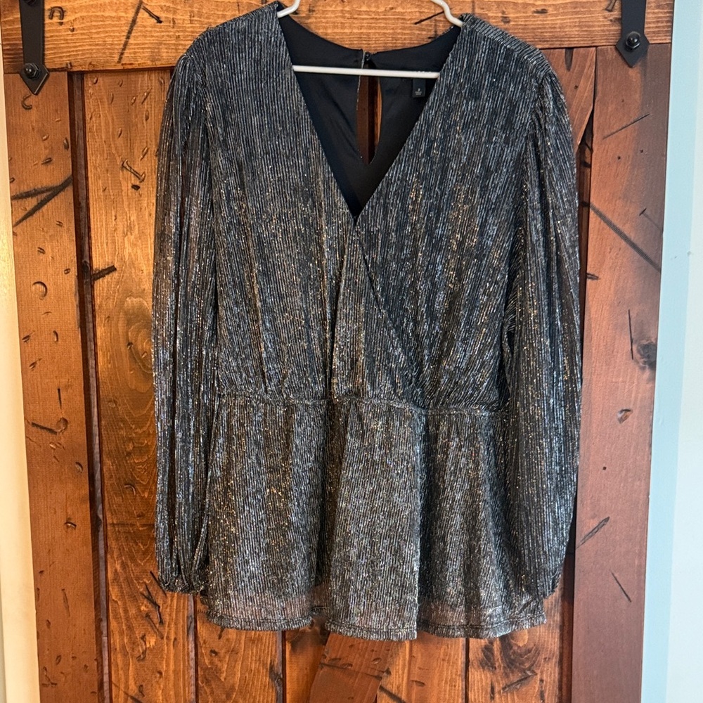 Torrid Black and Silver Shimmer Blouse